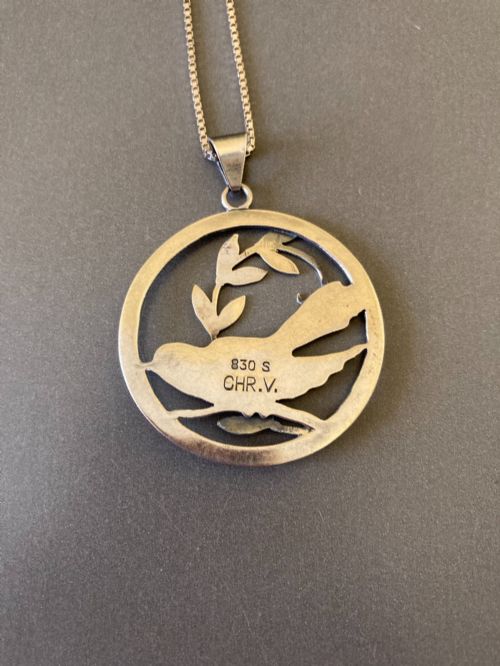 DANISH SILVER PENDANT 1960S BY CHR VEILSKOV - ADDITIONAL PHOTO 4