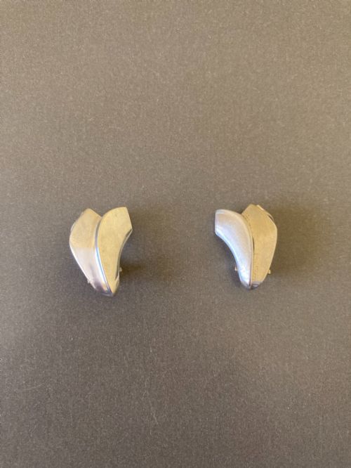 GEORG JENSEN DANISH SILVER LOTUS EARRINGS - ADDITIONAL PHOTO 1