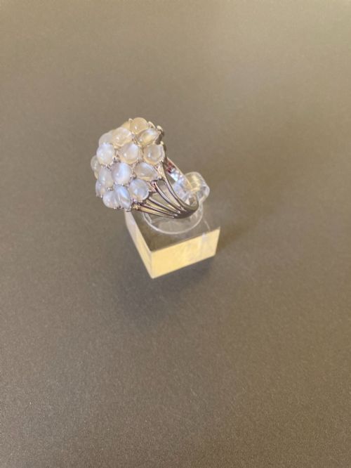 danish silver ring with moonstones - CATEGORY: ANTIQUE JEWELLERY - DATED 1960