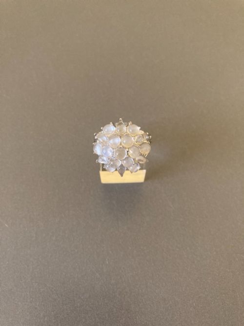 DANISH SILVER RING WITH MOONSTONES - ADDITIONAL PHOTO 1