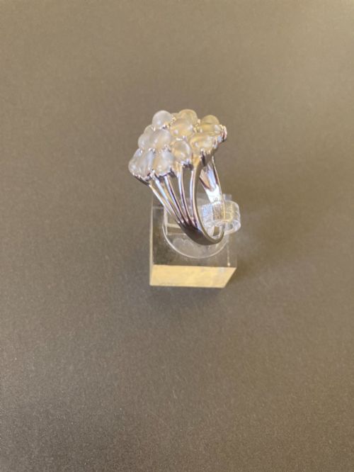 DANISH SILVER RING WITH MOONSTONES - ADDITIONAL PHOTO 3