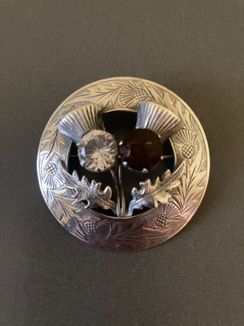 Scottish Silver Brooch. 1940s.