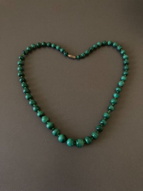 Malachite Bead Necklace. 1950s.