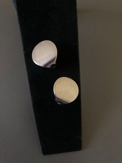 Georg Jensen Danish Silver Ear Clips. 1960s.