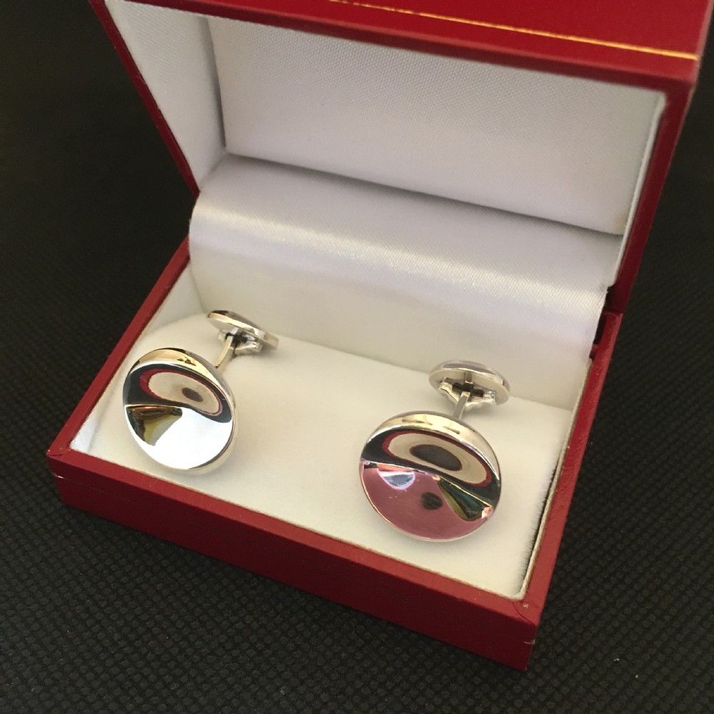 Georg Jensen Silver Cuff Links. 1960s. By Nanna Ditzel.