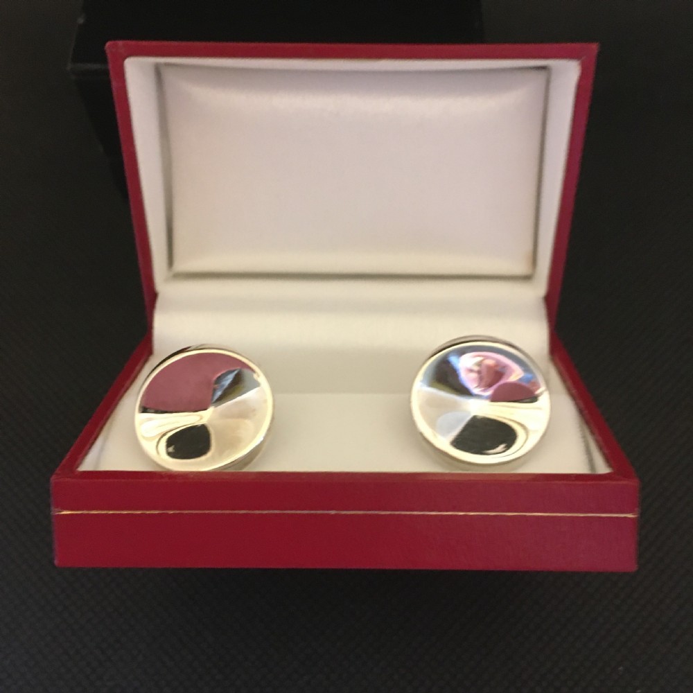 Georg Jensen Silver Cuff Links. 1960s. By Nanna Ditzel. View II