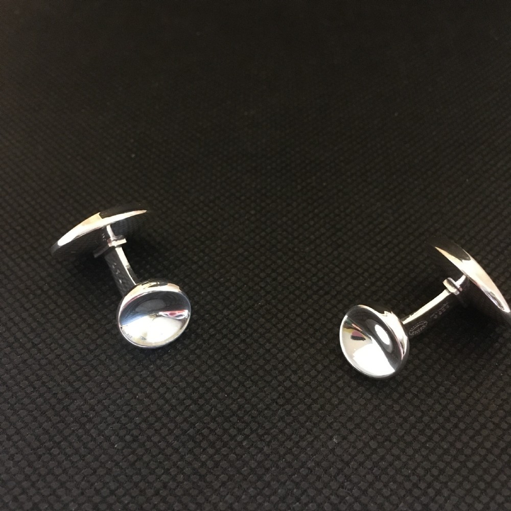 Georg Jensen Silver Cuff Links. 1960s. By Nanna Ditzel. View IV