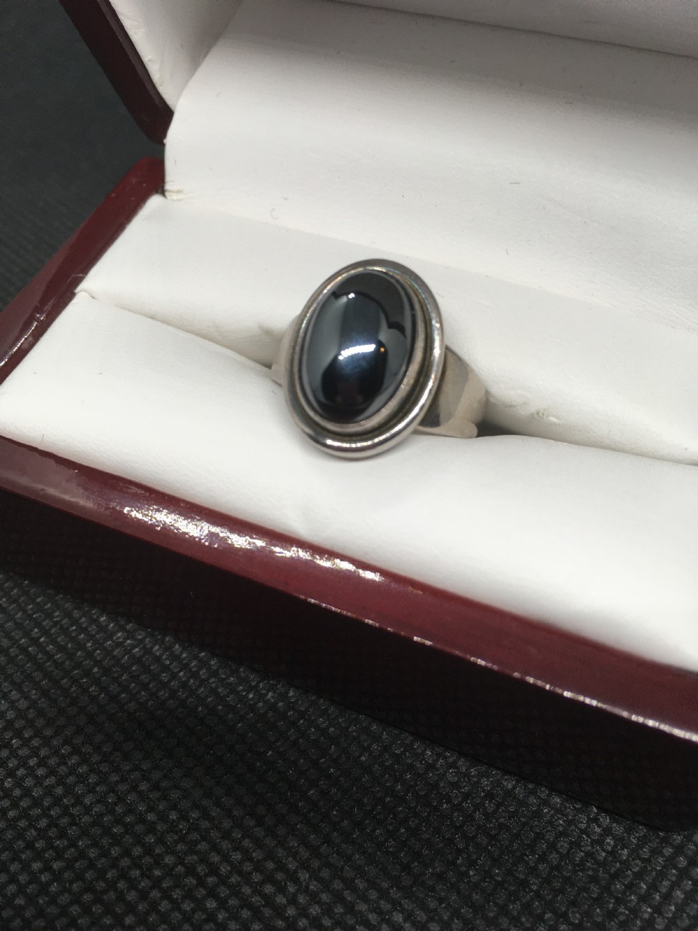 Georg Jensen Silver and Hematite Ring. 1950