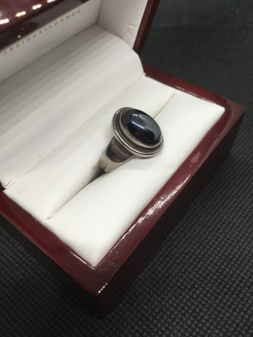 Georg Jensen Silver and Hematite Ring. 1950 View V