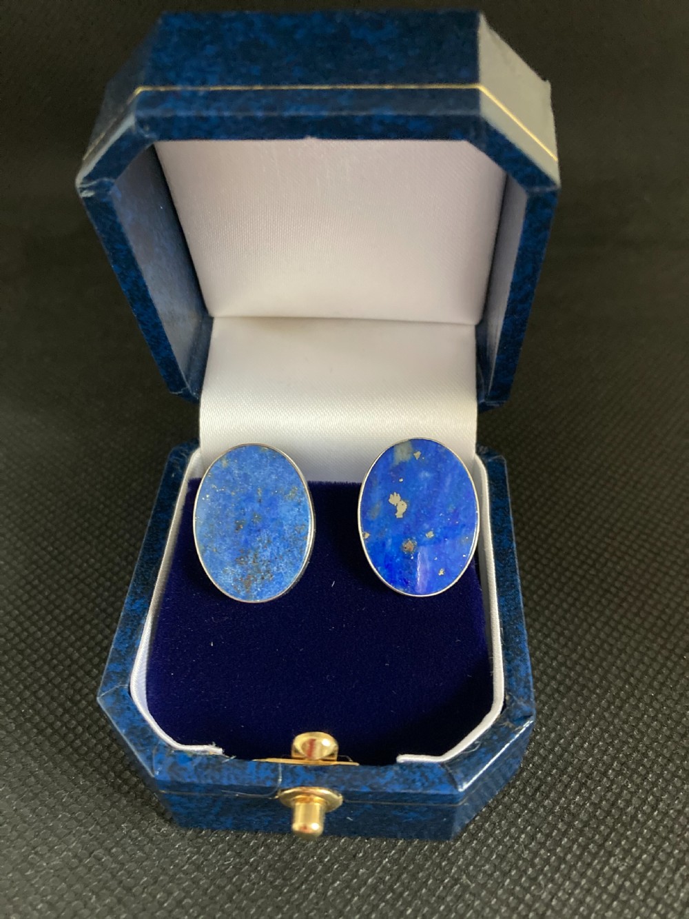 Danish Silver and Lapis Lazuli Ear clips. 1960s.