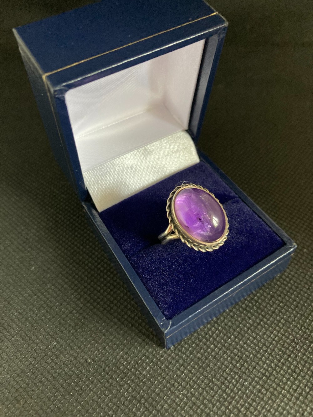 Danish Silver Ring With Amethyst. 1960s.