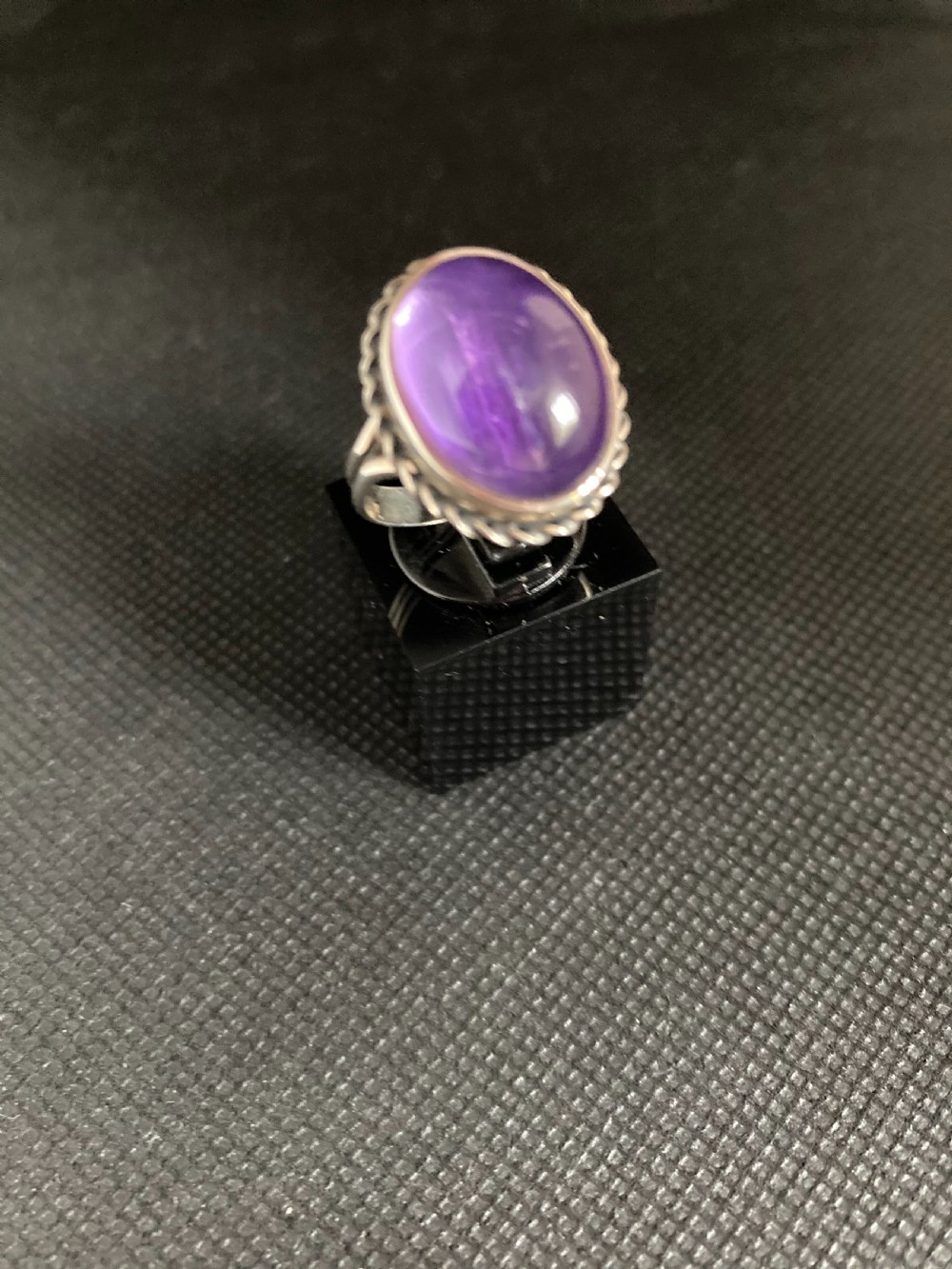 Danish Silver Ring With Amethyst. 1960s. View II