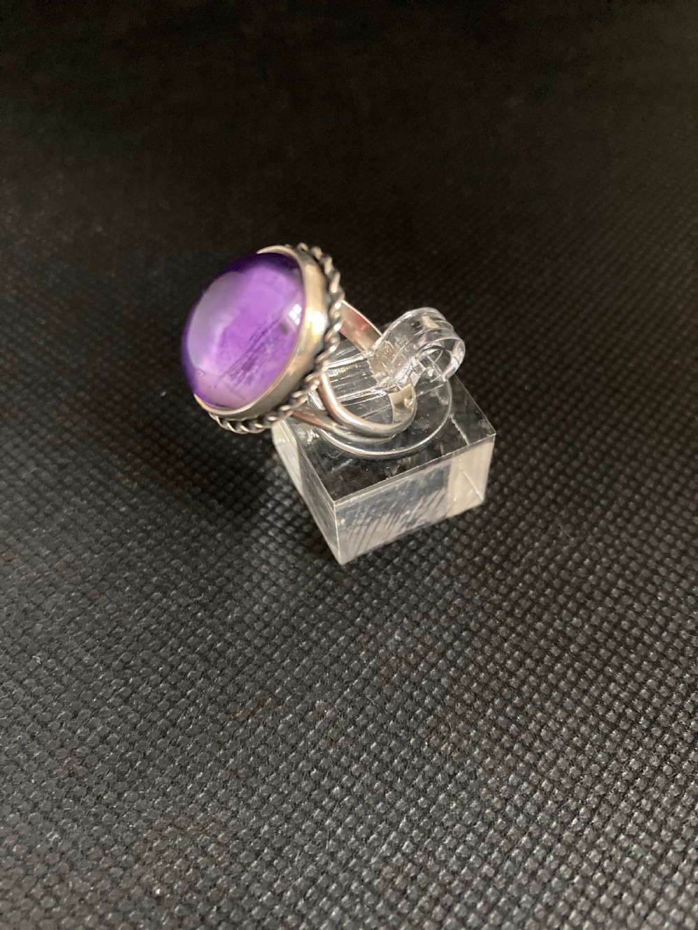 Danish Silver Ring With Amethyst. 1960s. View III