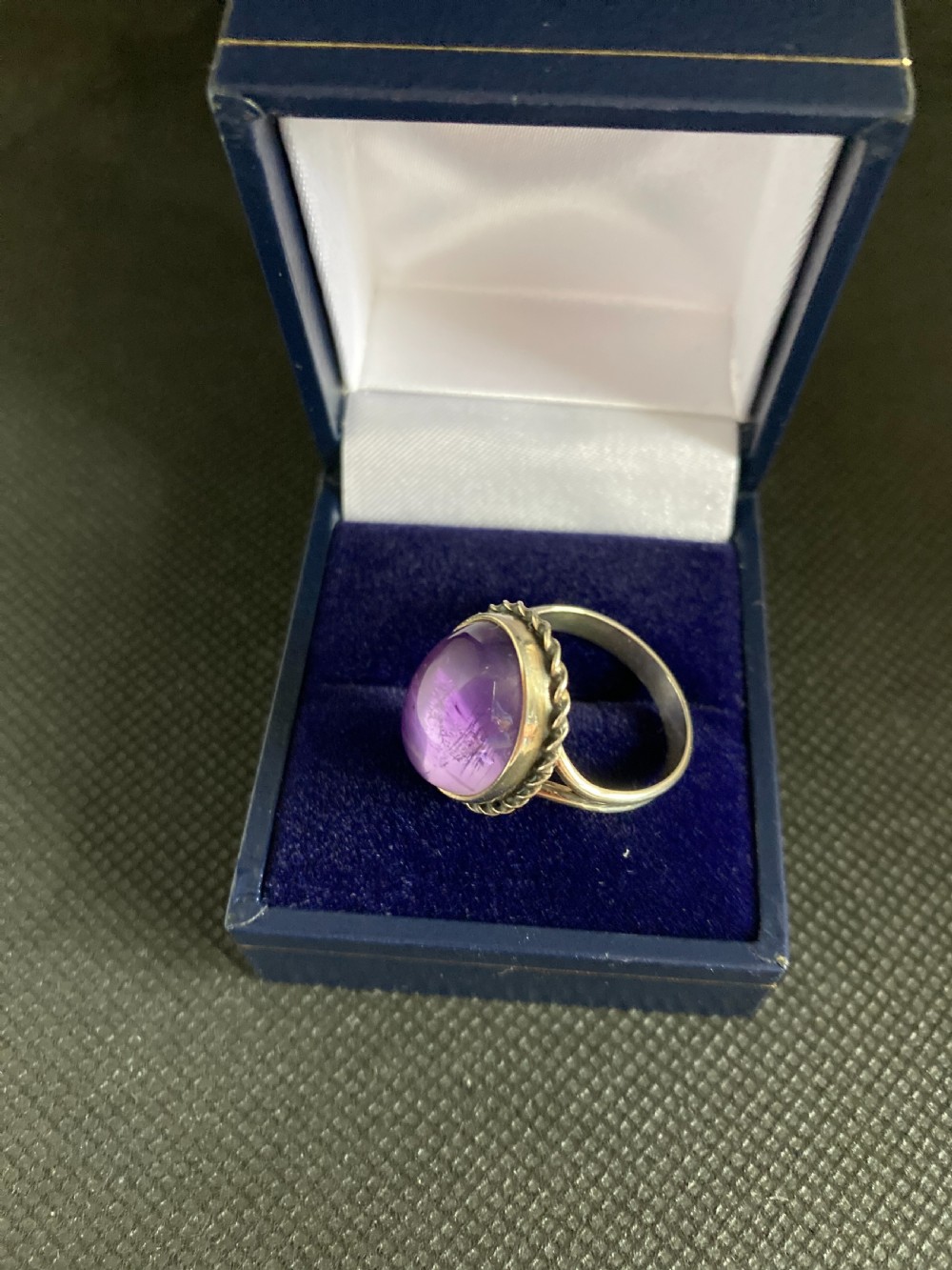 Danish Silver Ring With Amethyst. 1960s. View IV