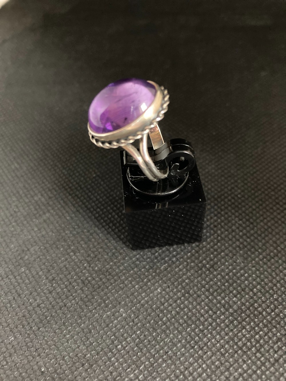 Danish Silver Ring With Amethyst. 1960s. View V