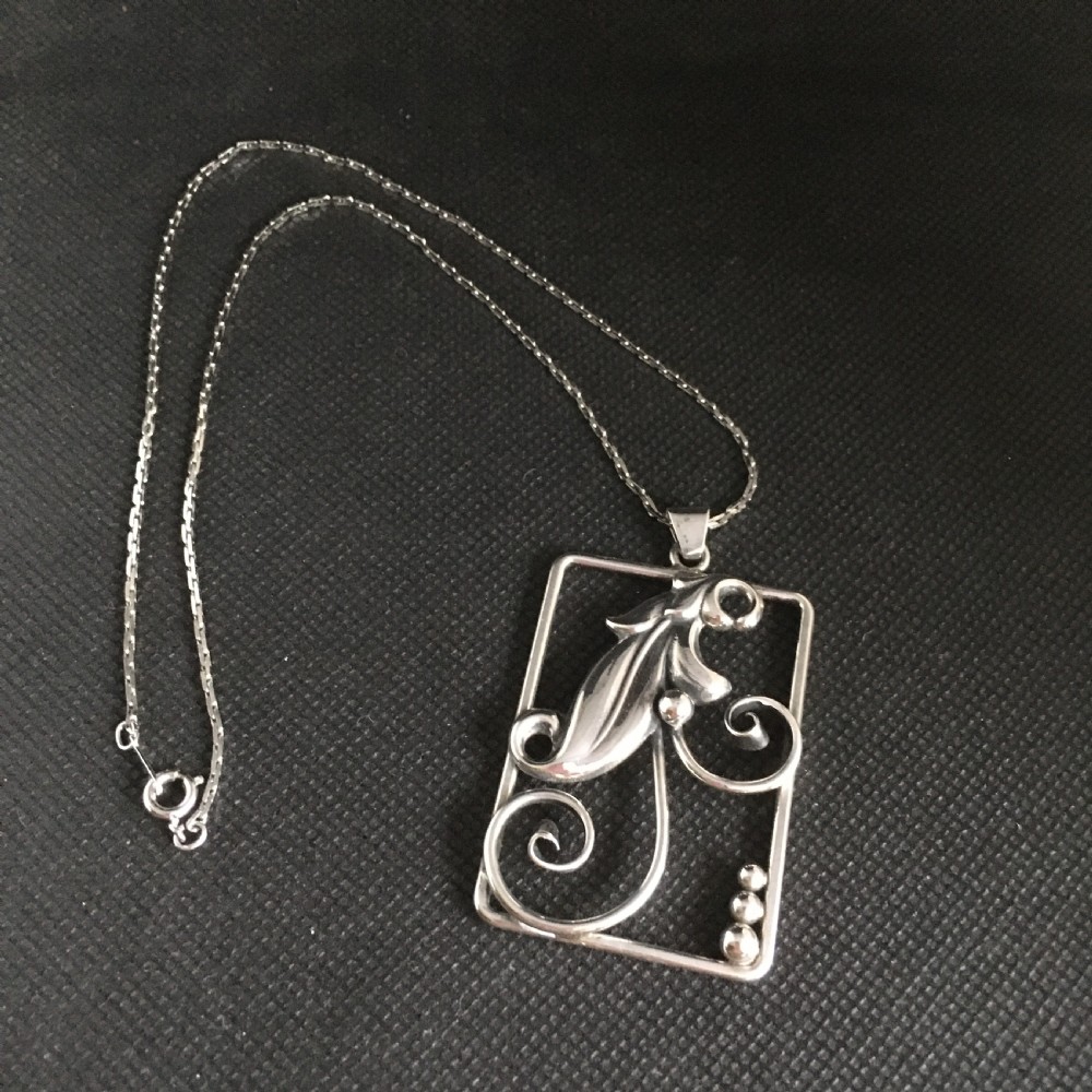 Danish Silver Pendant. 1930s. Reserved View IV