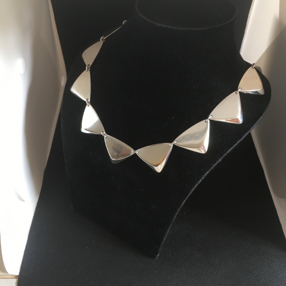 Hans Hansen Danish Silver Necklace. 1960s. View II