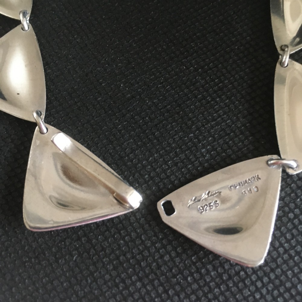 Hans Hansen Danish Silver Necklace. 1960s. View III