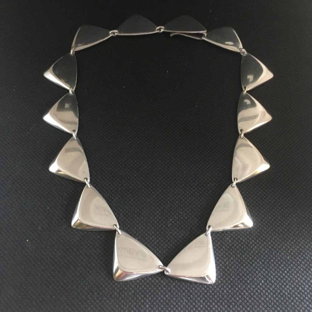 Hans Hansen Danish Silver Necklace. 1960s. View IV