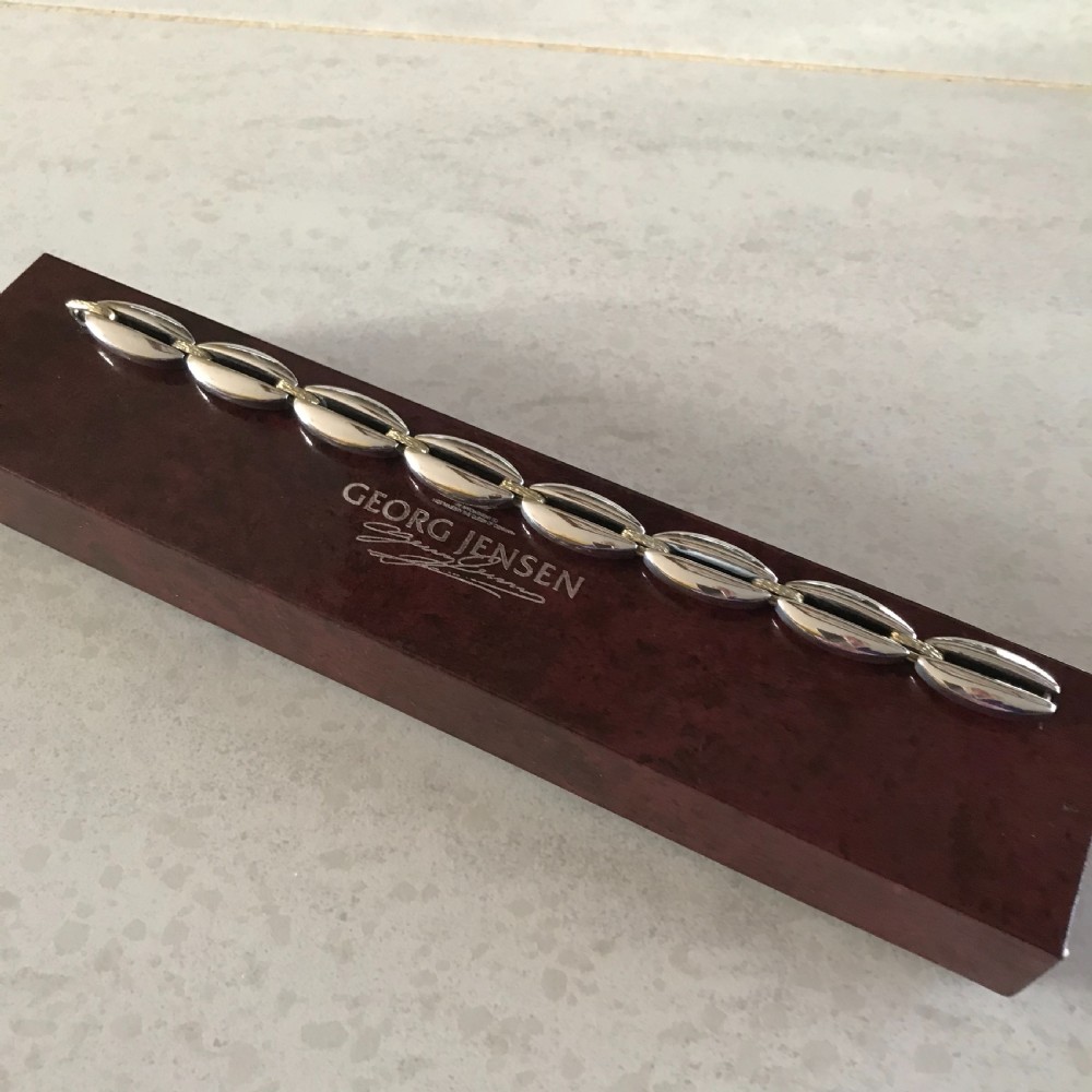 Georg Jensen Silver Bracelet With 18ct Gold Detail. View II