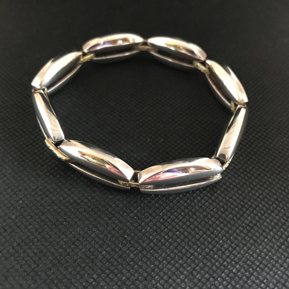 Georg Jensen Silver Bracelet With 18ct Gold Detail. View IV