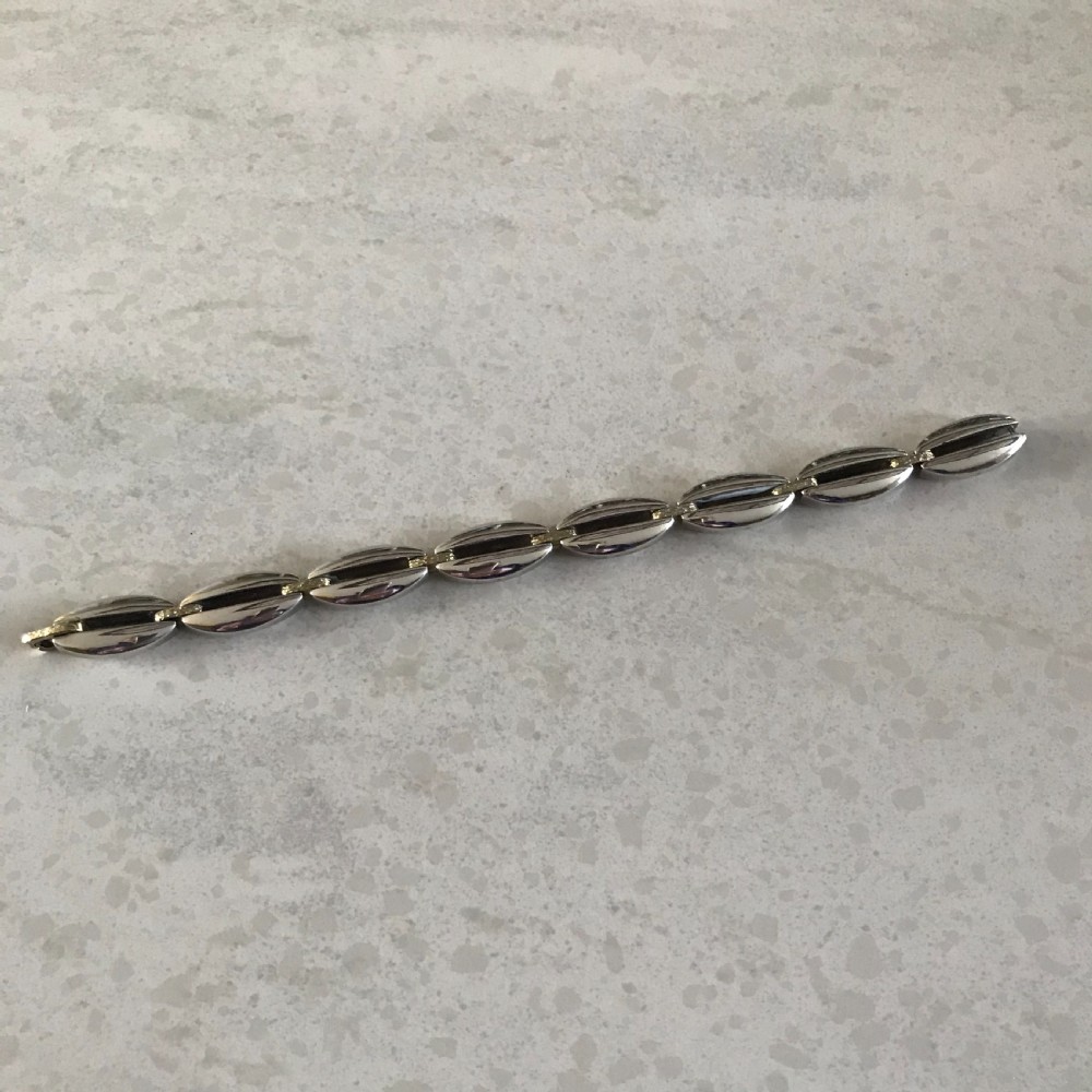 Georg Jensen Silver Bracelet With 18ct Gold Detail. View VI