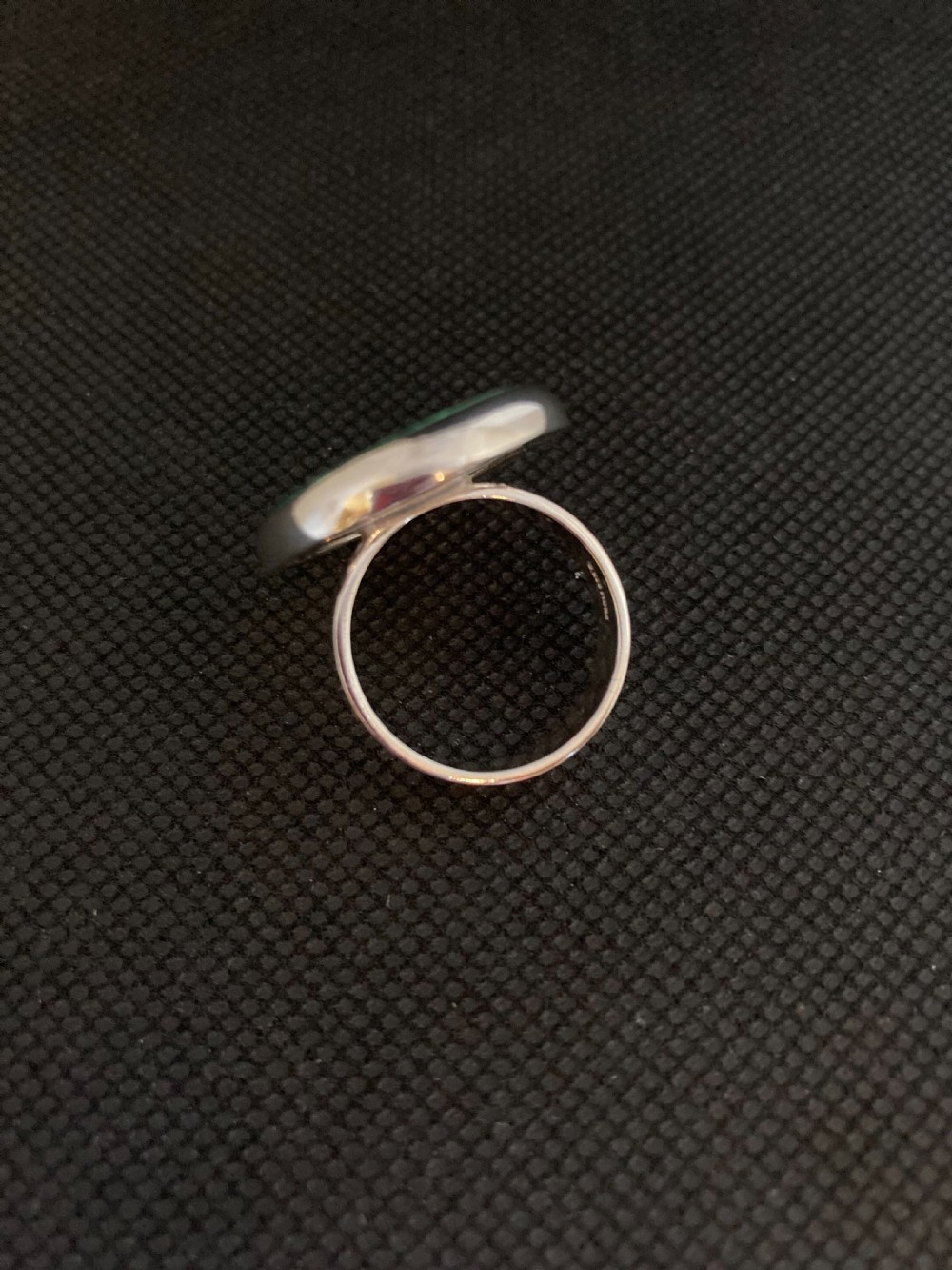 Danish Silver Ring With Malachite. 1960s. View IV