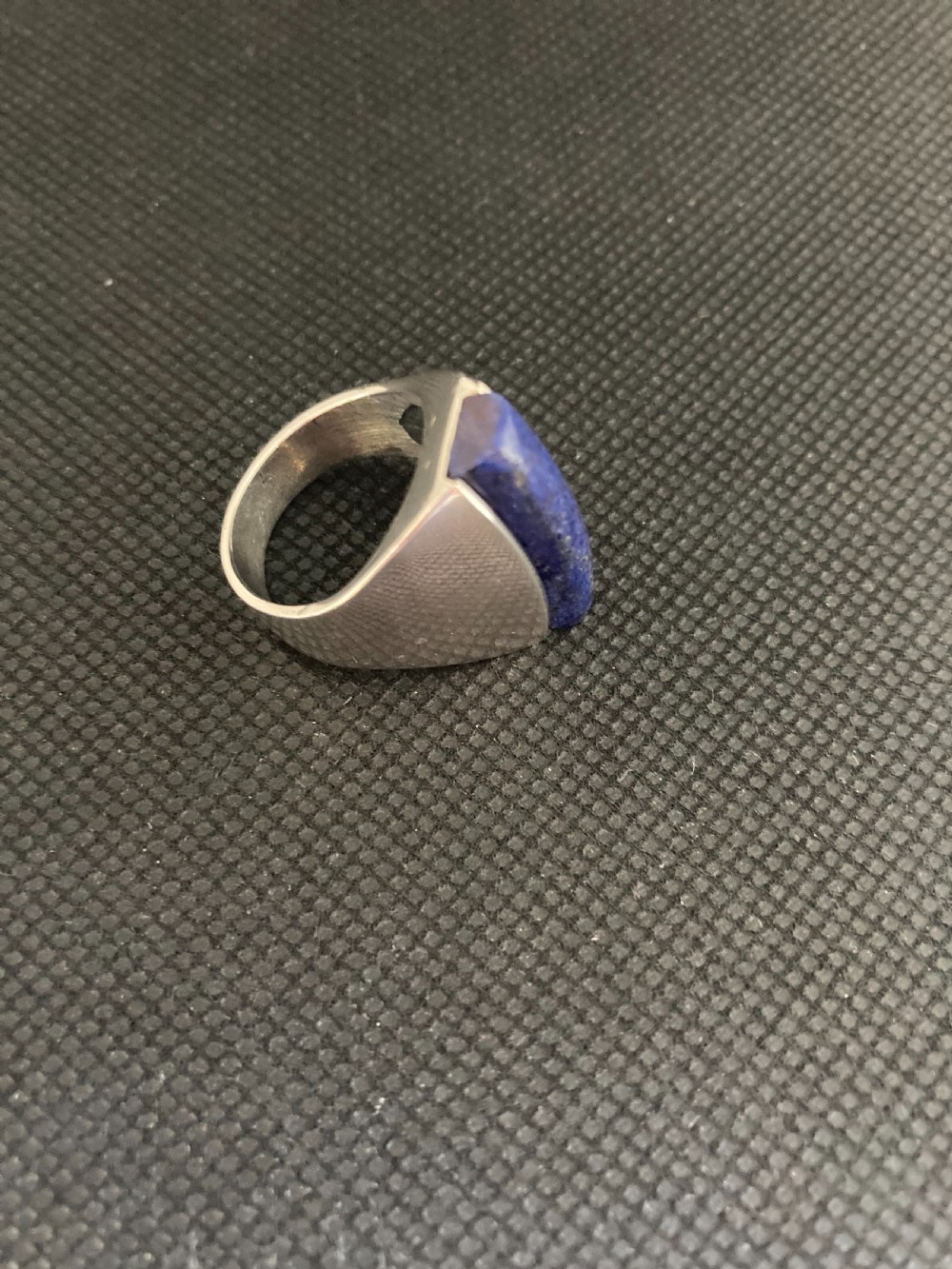 Danish Silver Ring With Lapis Lazuli. 1960s. By N E From View IV