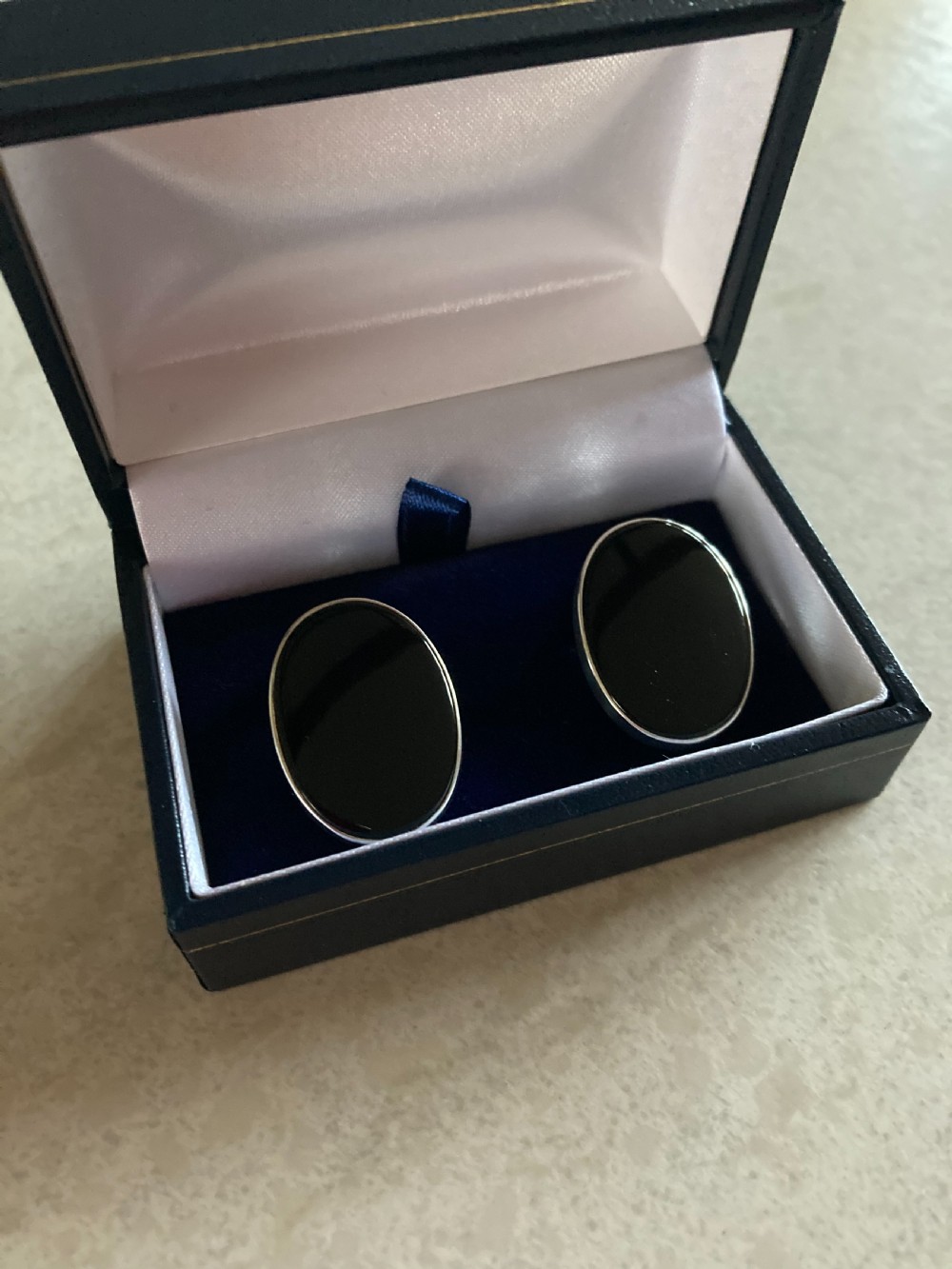 Danish Silver and Onyx Ear Clips. 1960s. By N E From. View III