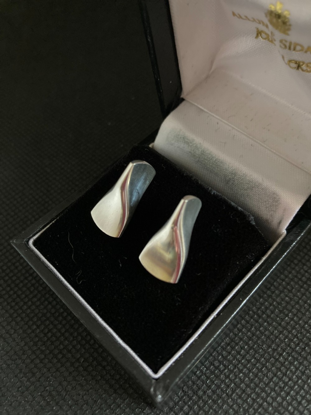 Georg Jensen Silver Earrings. 1960s. View IV