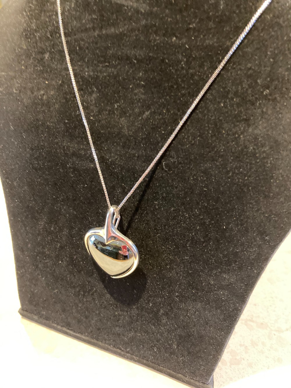 Danish Silver and Hematite Heart Pendant. 1960s. BY N E From RESERVED View VI