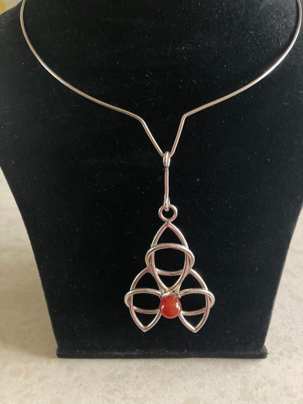 Danish Silver Pendant on Torque. 1960s. View II