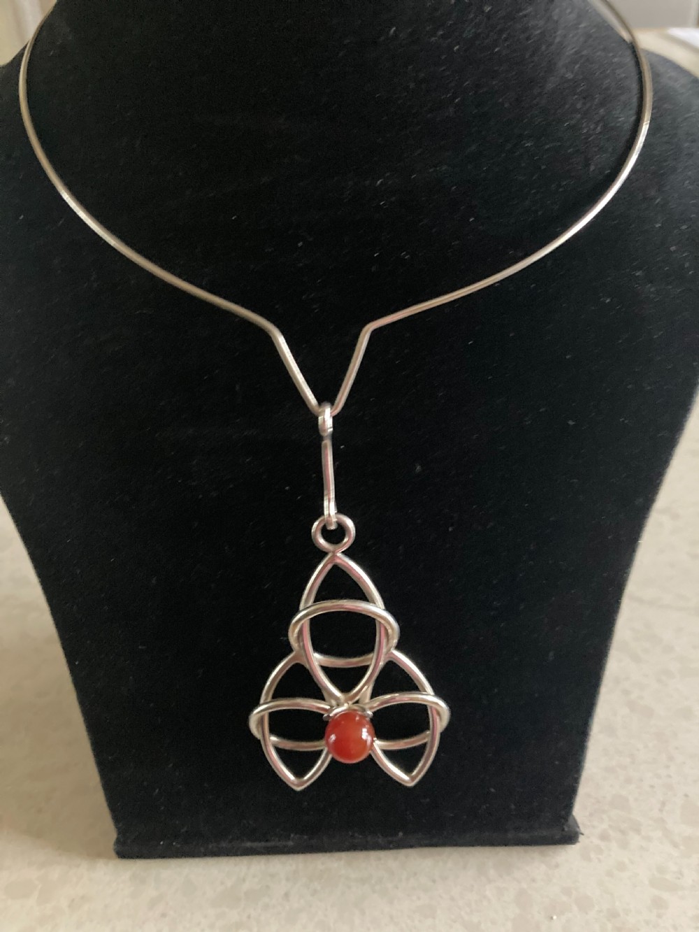 Danish Silver Pendant on Torque. 1960s. View IV