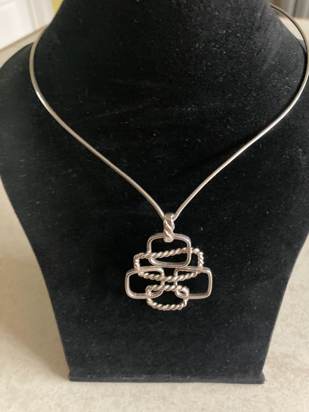 Danish Silver Pendant on Torque. 1960s. View II