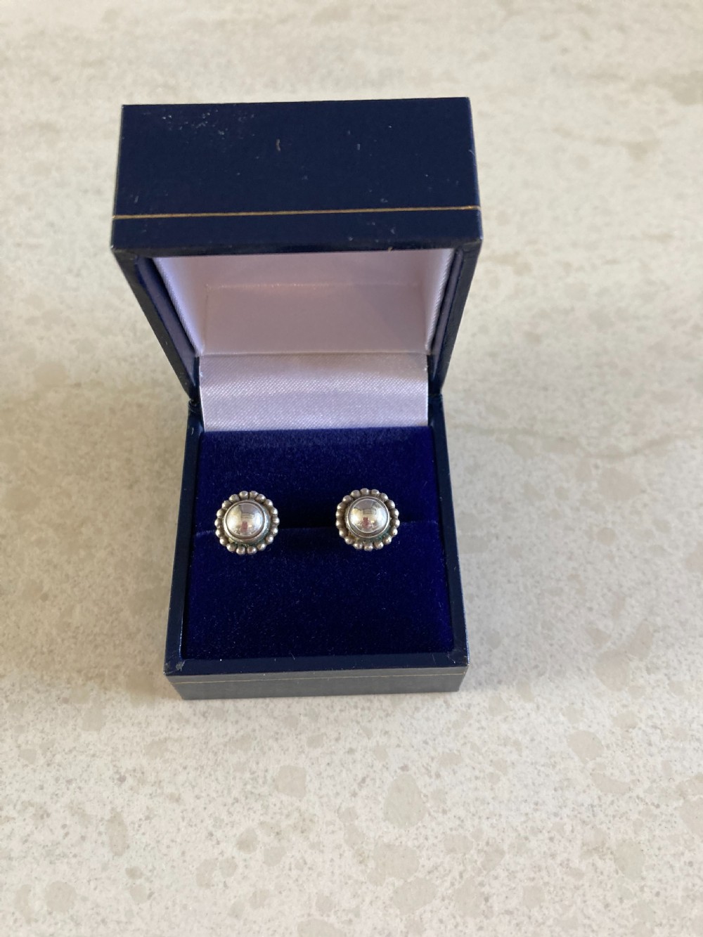 Georg Jensen Danish Silver Earrings. 1950s.