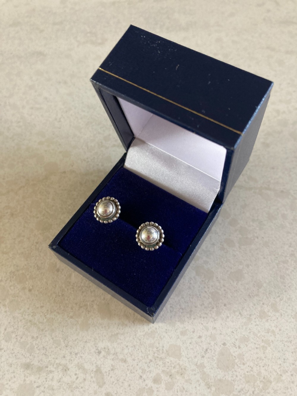 Georg Jensen Danish Silver Earrings. 1950s. View III