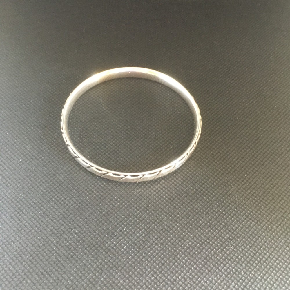 Hans Hansen Danish Silver Bangle 1950s. View II