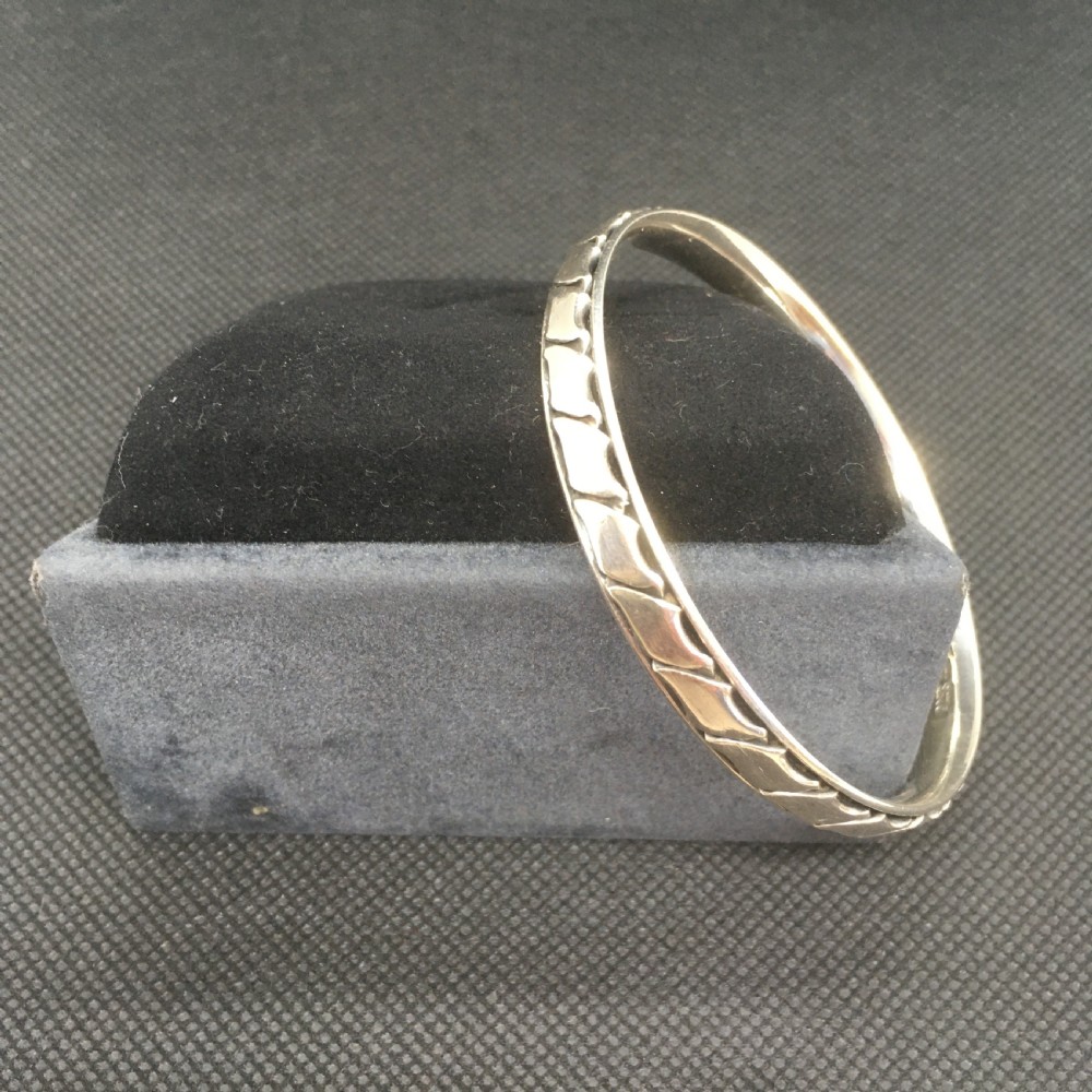 Hans Hansen Danish Silver Bangle 1950s. View III