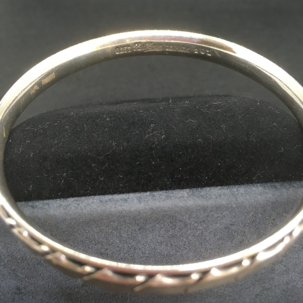 Hans Hansen Danish Silver Bangle 1950s. View IV