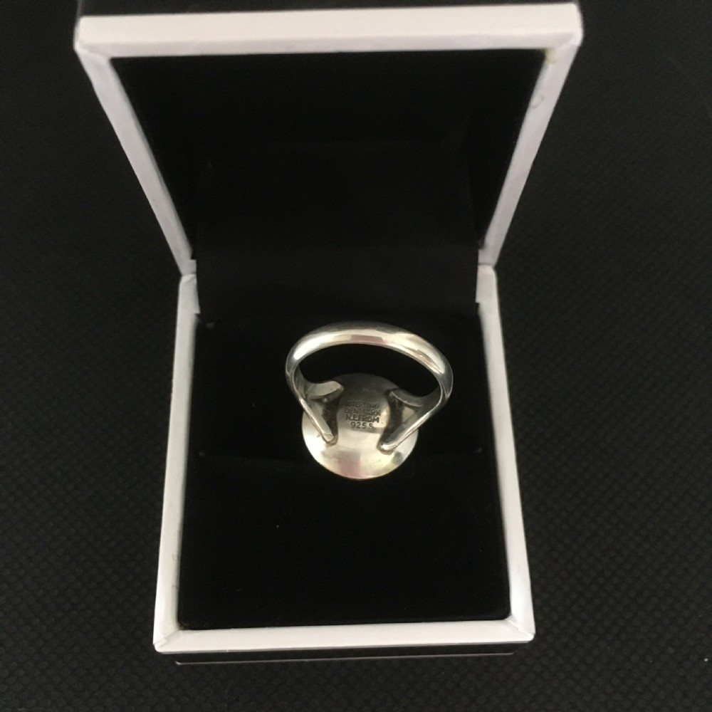 Danish Silver and Amber Ring. 1960s. By N E From View IV