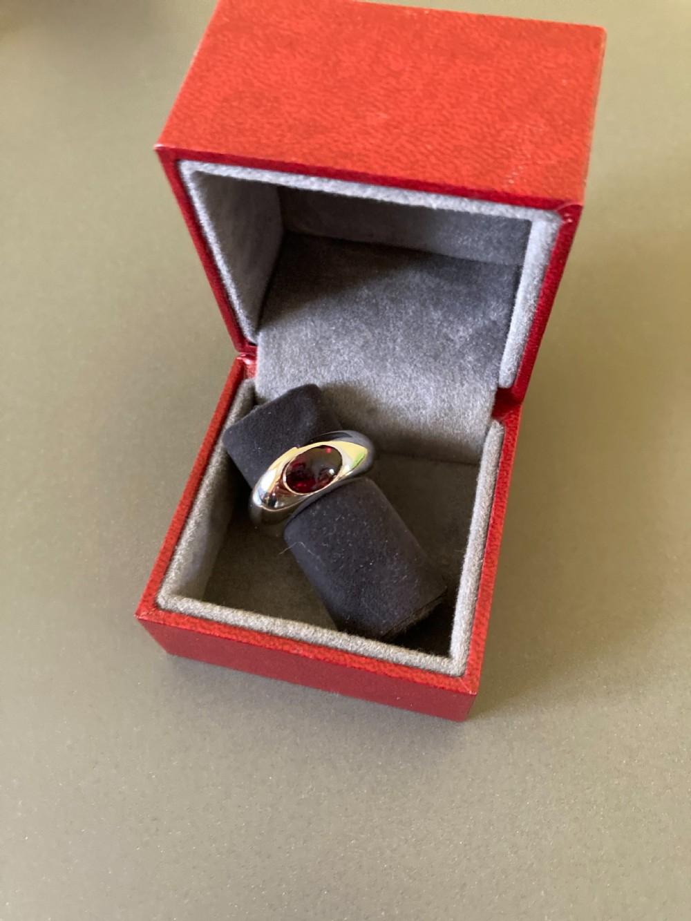 Georg Jensen 18ct White Gold Ring with Rubillite.  View III