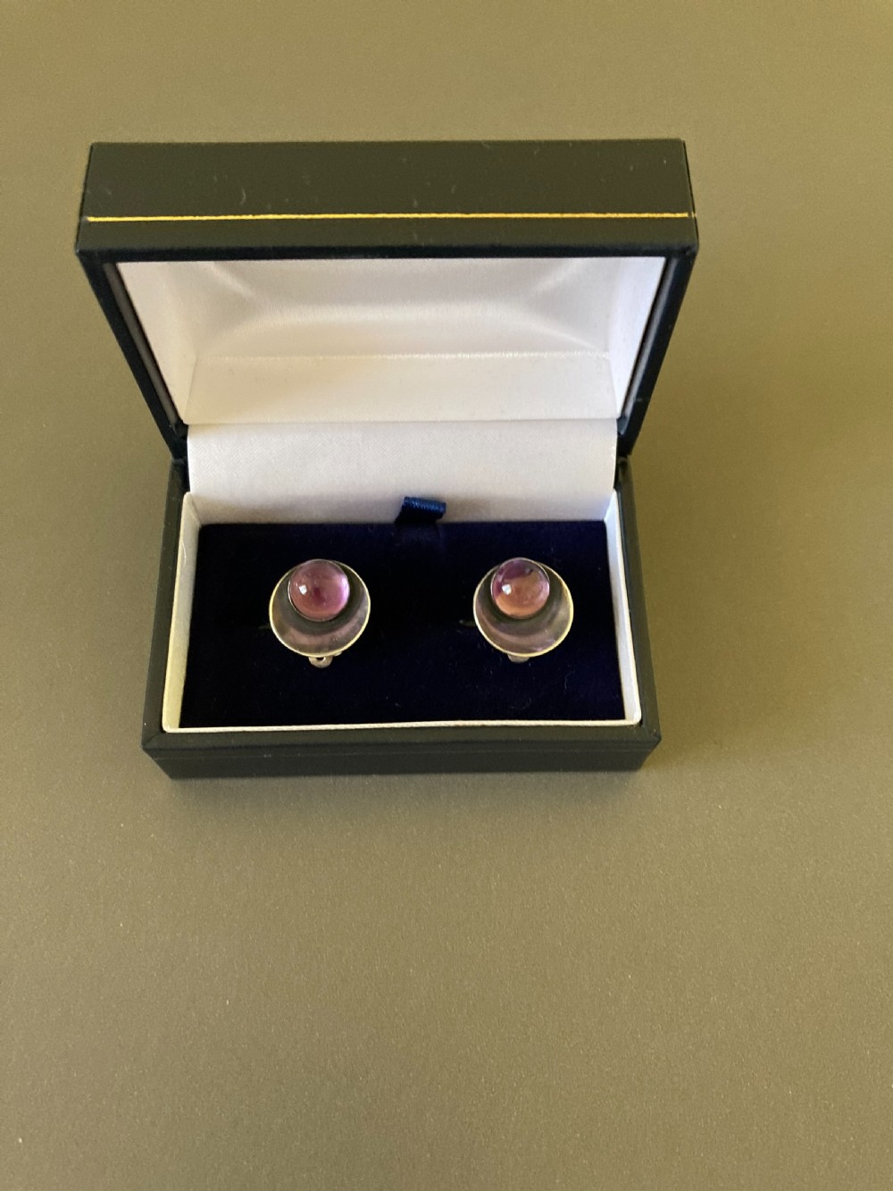 Danish Silver Earrings with Amethyst. By Niels Erik From.  View III