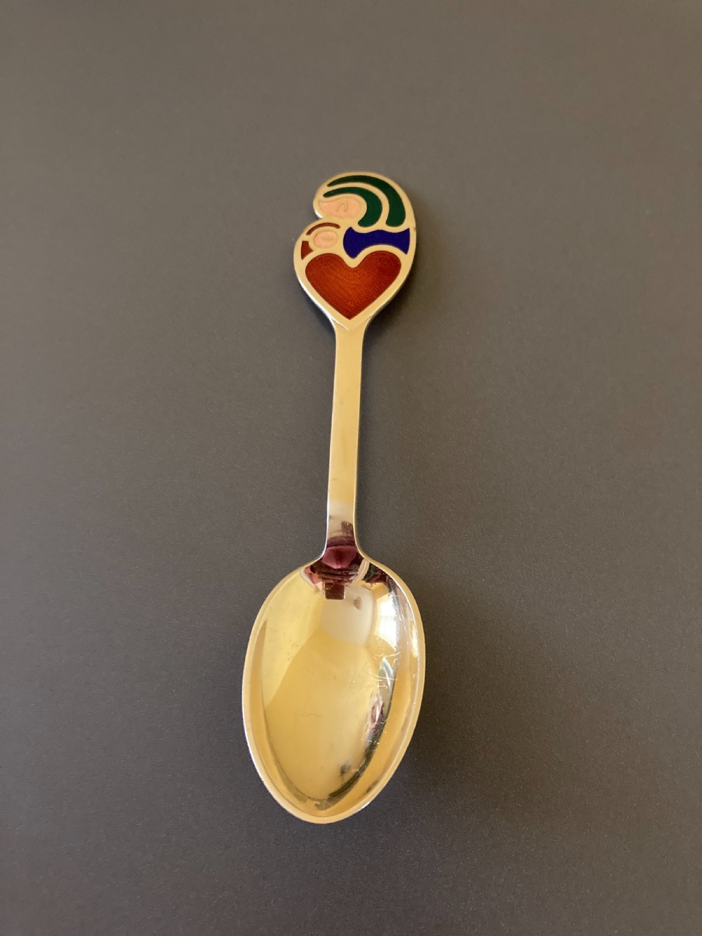 Danish Silver Gilt and Enamel Christmas Spoon. 1968.