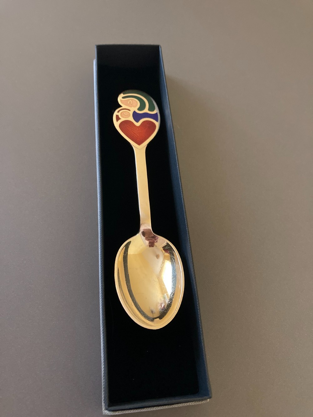 Danish Silver Gilt and Enamel Christmas Spoon. 1968. View V