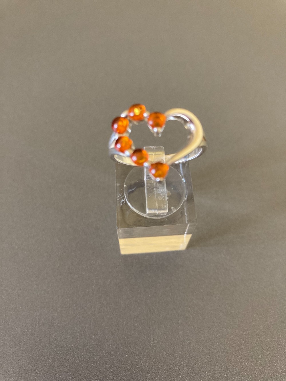 Danish Silver Ring with Amber. 1960s. View IV