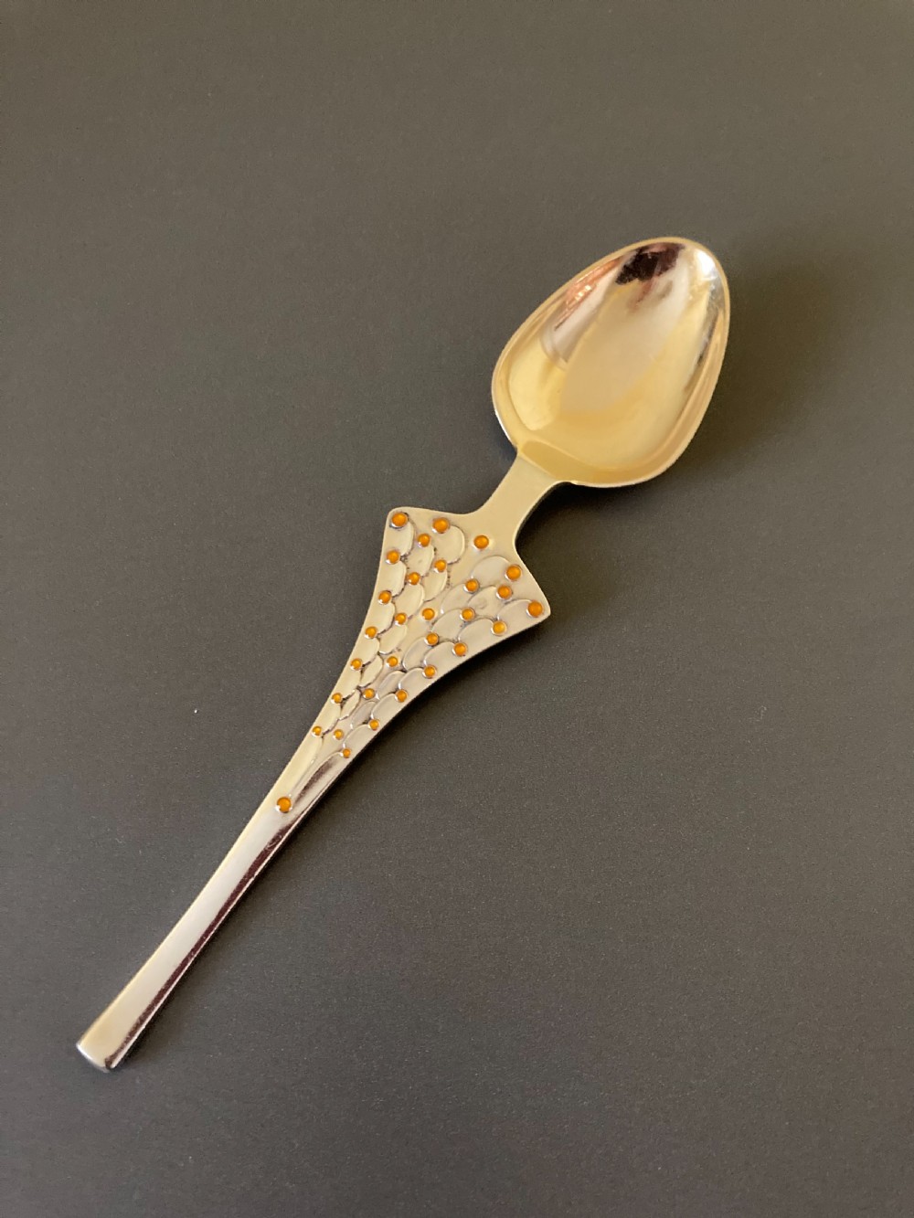 Danish Silver Gilt and Enamel Christmas Spoon. 1965.