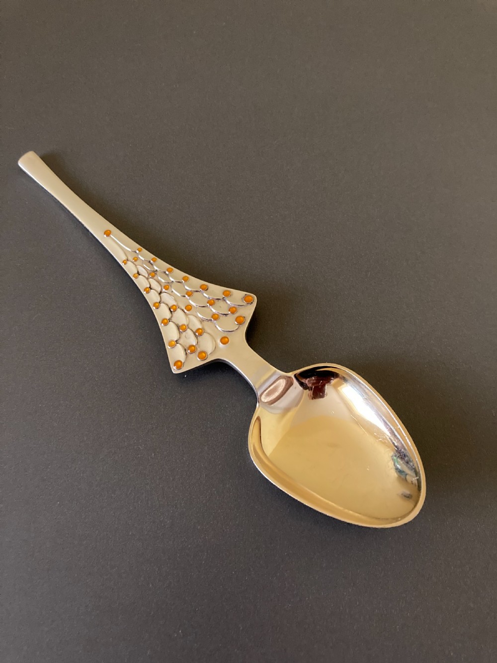 Danish Silver Gilt and Enamel Christmas Spoon. 1965. View II