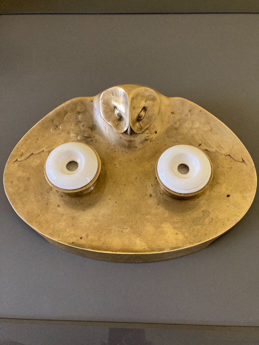 Continental Bronze Double inkwell. 1920s.