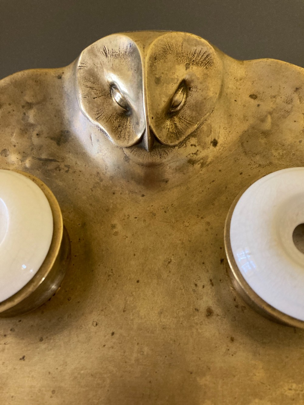 Continental Bronze Double inkwell. 1920s. View II