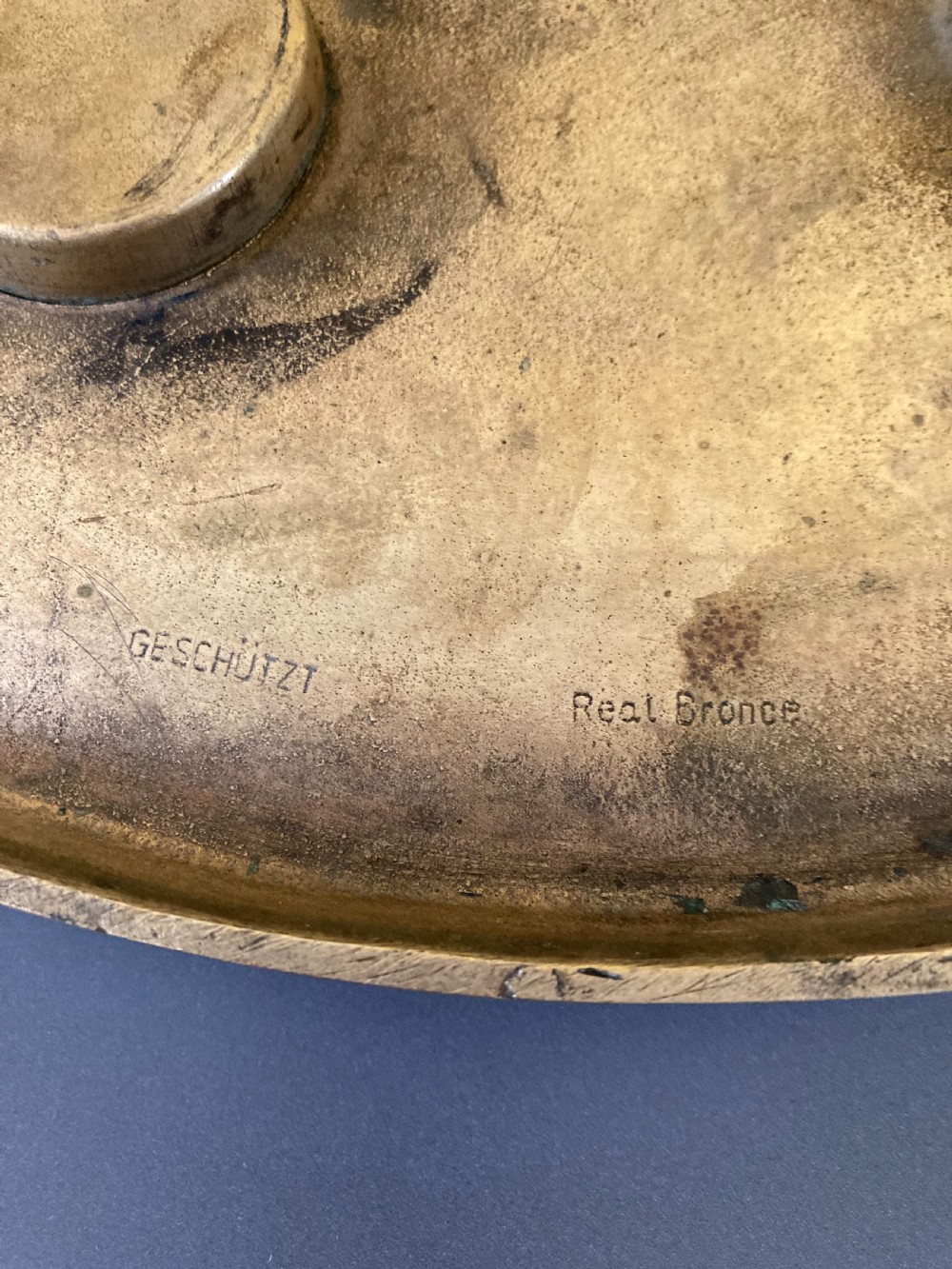 Continental Bronze Double inkwell. 1920s. View V